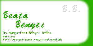 beata benyei business card